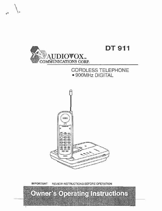 Audiovox Cordless Telephone DT 911-page_pdf